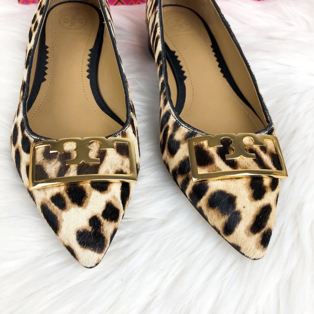 TORY BURCH  GIGI LEOPARD POINTED BALLET FLATS - Picture 9 of 16